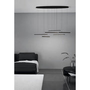 Lindoza 6x8.4w LED 3000k Oblong Pendant Black