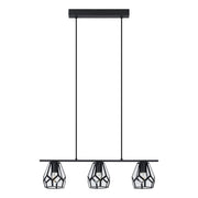 Mardyke 3 Light Bar Pendant Black and Glass