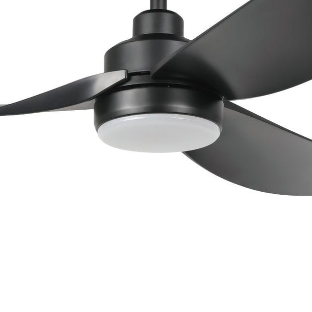Torquay 56 Inch Black DC Ceiling Fan with 20w LED Tri Colour