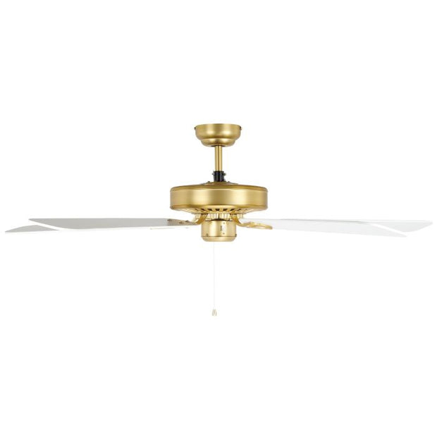 Waikiki 52 AC Ceiling Fan Brass with White Blades