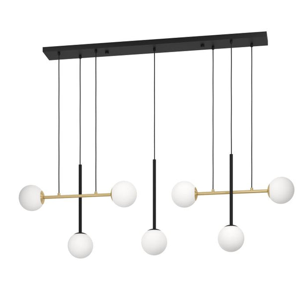 Paz 7 Light E14 Pendant Black/Brass