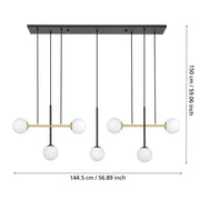 Paz 7 Light E14 Pendant Black/Brass