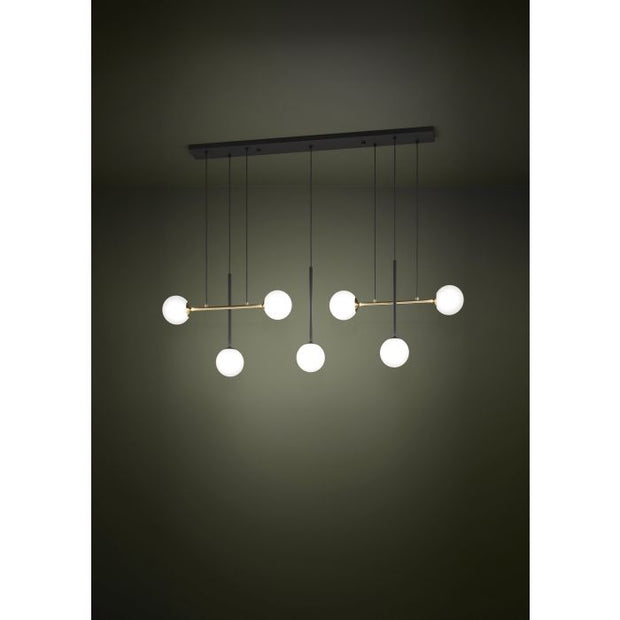 Paz 7 Light E14 Pendant Black/Brass