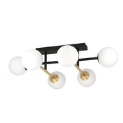 Paz 6 Light E14 Close to Ceiling Light Black/Brass