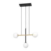 Paz 3 Light E14 Pendant Black/Brass