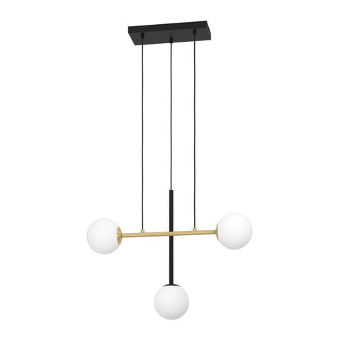 Paz 3 Light E14 Pendant Black/Brass