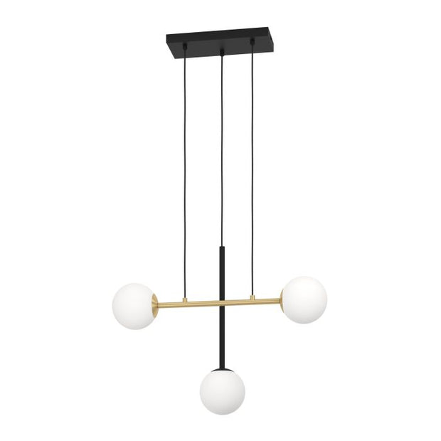 Paz 3 Light E14 Pendant Black/Brass