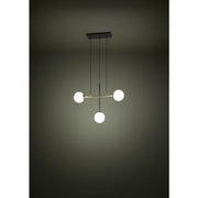 Paz 3 Light E14 Pendant Black/Brass