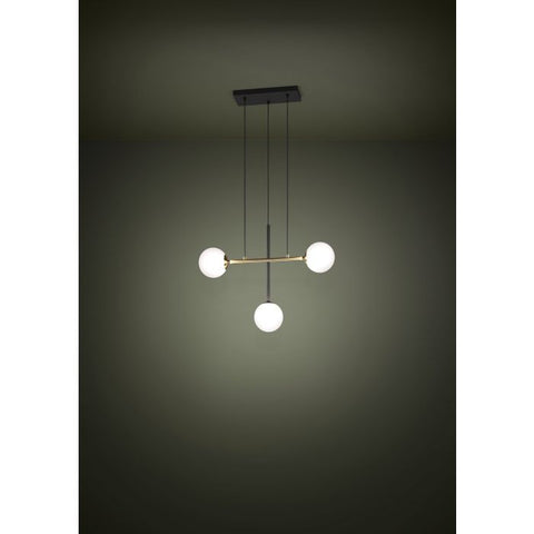 Paz 3 Light E14 Pendant Black/Brass