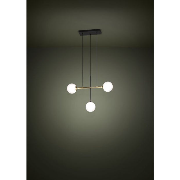 Paz 3 Light E14 Pendant Black/Brass