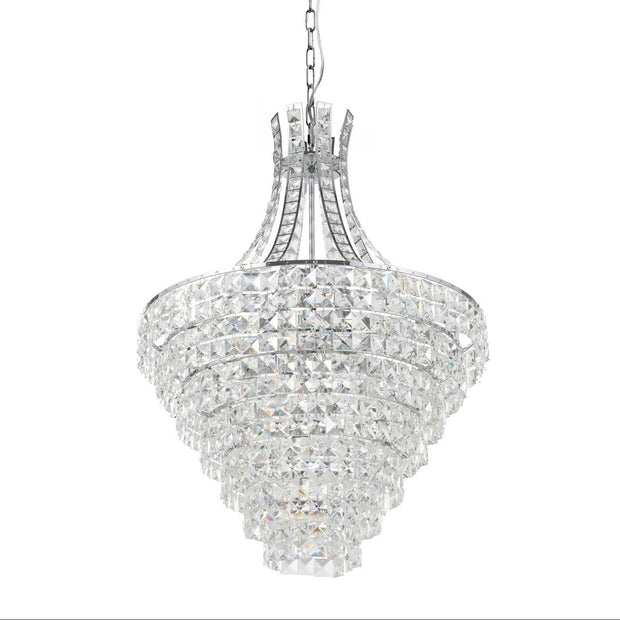 Beires 10 Light Crystal Chrome Pendant