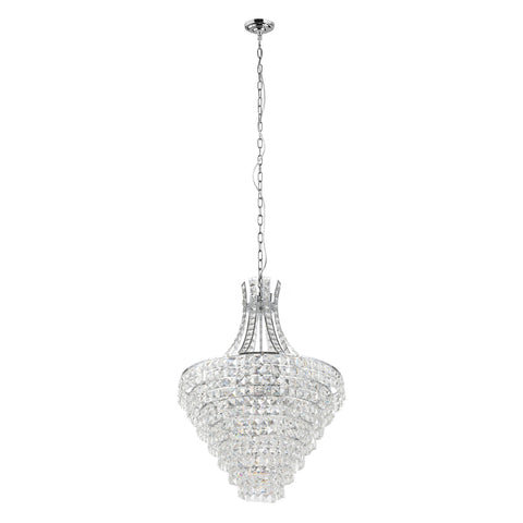 Beires 10 Light Crystal Chrome Pendant