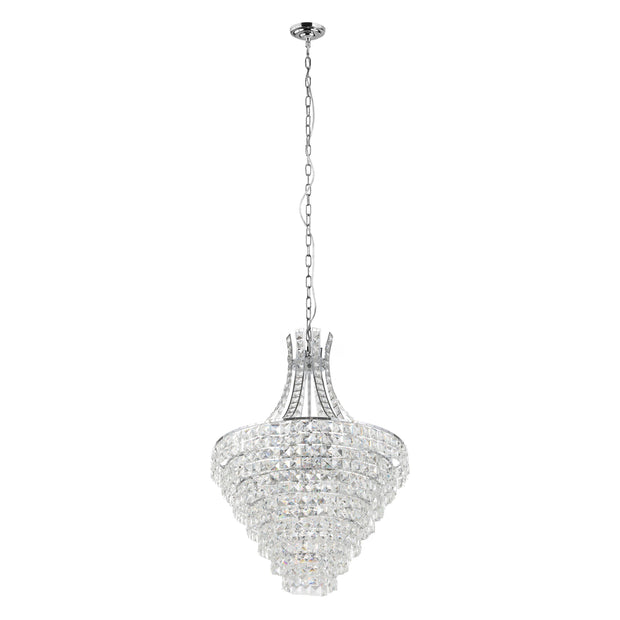 Beires 10 Light Crystal Chrome Pendant