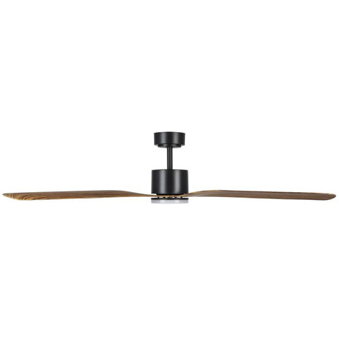 Iluka 60 Inch Black DC Ceiling Fan with Wooden ABS Blades with 18w LED Tri Colour