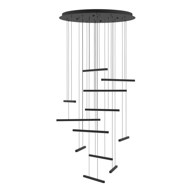 Lindoza 12x8.4w LED 3000k Round Pendant Black