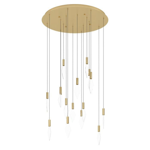 Mirador 16x3w LED 3000k Round Pendant Brass