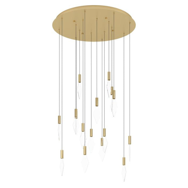 Mirador 16x3w LED 3000k Round Pendant Brass