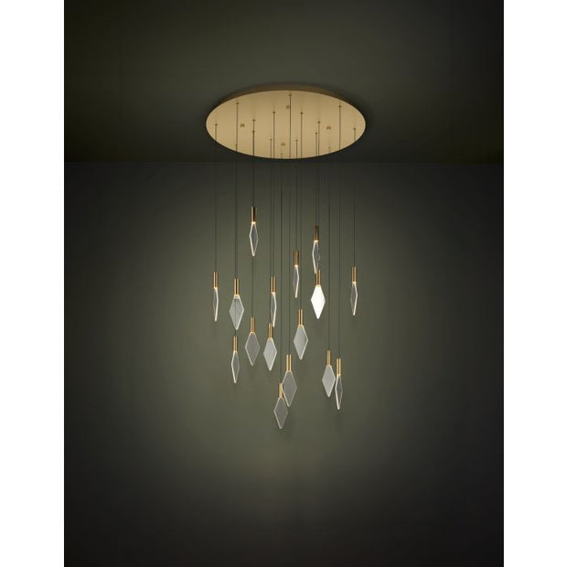 Mirador 16x3w LED 3000k Round Pendant Brass