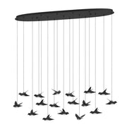 Paratebueno 17x3w LED 3000k Oblong Pendant Nickel Nero