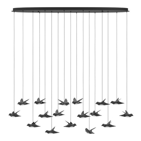 Paratebueno 17x3w LED 3000k Oblong Pendant Nickel Nero