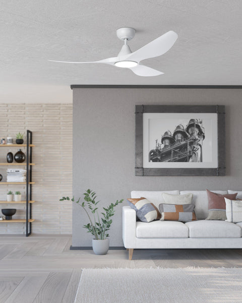 Surf 52 Inch DC White Ceiling Fan with 20w LED Tri Colour
