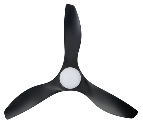 Surf 52 Inch DC Black Ceiling Fan with 20w LED Tri Colour