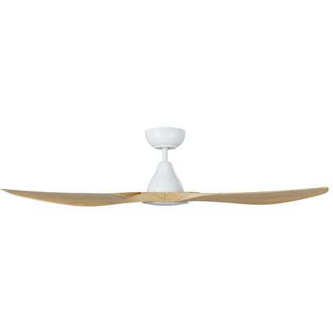 Surf 52 Inch DC White Ceiling Fan with Oak Blades with 20w LED Tri Colour