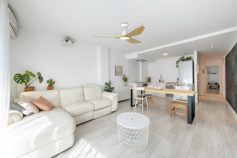 Surf 52 Inch DC White Ceiling Fan with Oak Blades with 20w LED Tri Colour