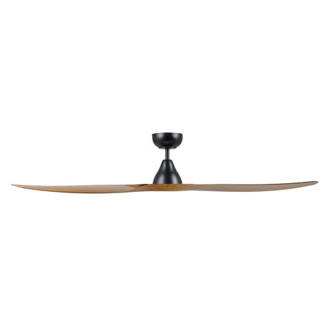 Surf 60 Inch DC Black Ceiling Fan with Teak Blades
