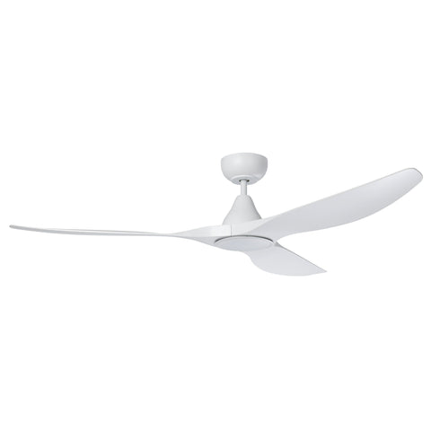 Surf 60 Inch DC White Ceiling Fan with 20w LED Tri Colour