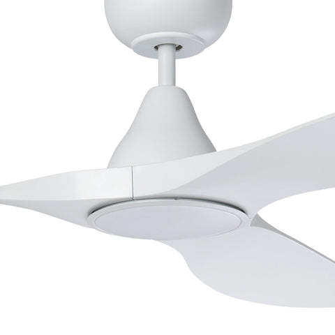 Surf 60 Inch DC White Ceiling Fan with 20w LED Tri Colour