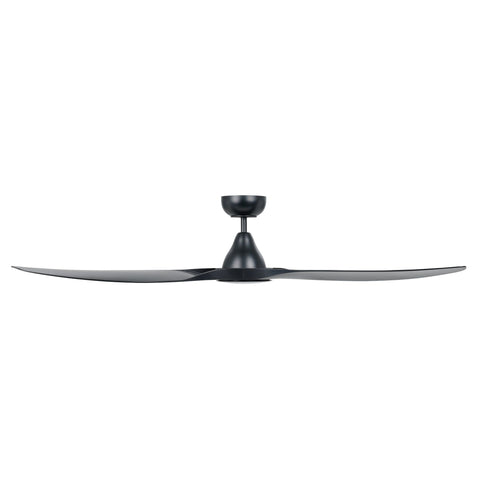 Surf 60 Inch DC Black Ceiling Fan with 20w LED Tri Colour