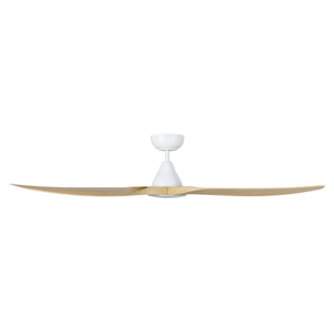 Surf 60 Inch DC White Ceiling Fan with Oak Blades with 20w LED Tri Colour