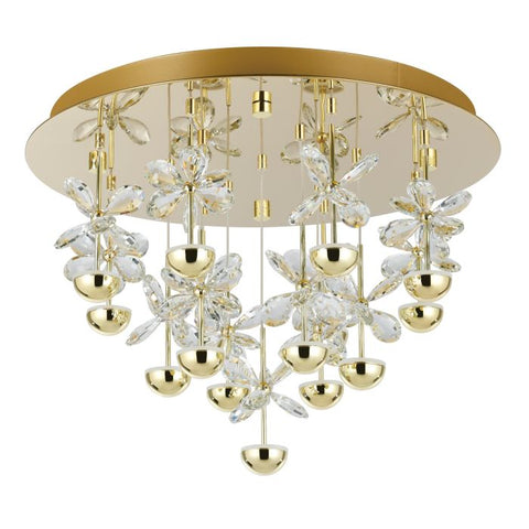 Pianopoli 3 15 Light LED 3000K Brass and Clear Glass Dimmable 500mm CTC