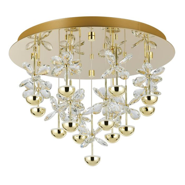 Pianopoli 3 15 Light LED 3000K Brass and Clear Glass Dimmable 500mm CTC
