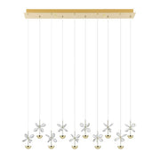 Pianopoli 3 10 Light LED 3000K Brass and Clear Glass Dimmable Bar Pendant