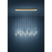 Pianopoli 3 10 Light LED 3000K Brass and Clear Glass Dimmable Bar Pendant