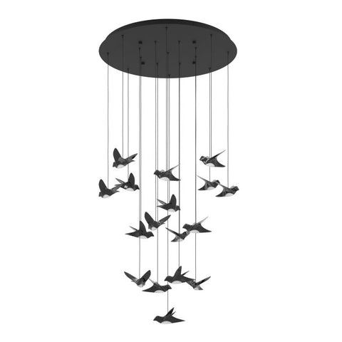 Paratebueno 17x3w LED 3000k Round Pendant Nickel Nero