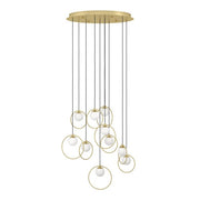 Portocolom 10x3w LED 3000k Round Pendant Brass