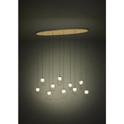 Portocolom 10x3w LED 3000k Oblong Pendant Brass