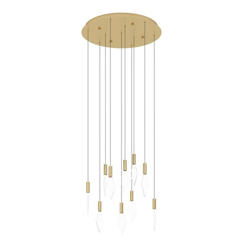 Mirador 10x3w LED 3000k Round Pendant Brass