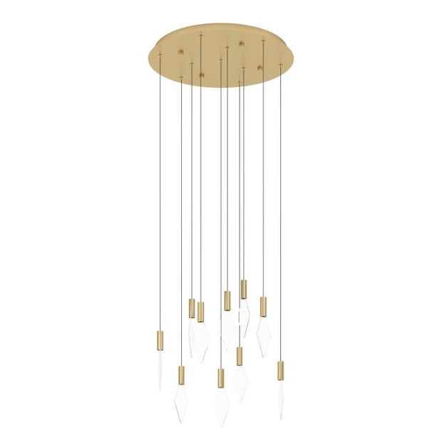 Mirador 10x3w LED 3000k Round Pendant Brass