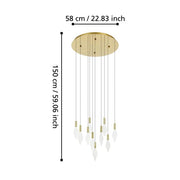 Mirador 10x3w LED 3000k Round Pendant Brass