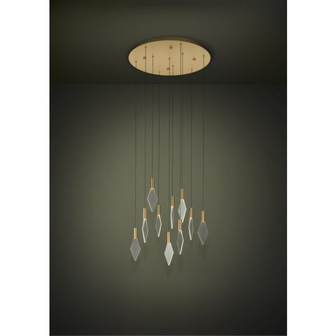 Mirador 10x3w LED 3000k Round Pendant Brass