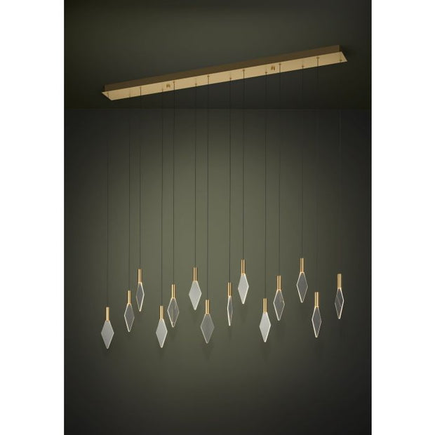 Mirador 14x3w LED 3000k Rectangular Pendant Brass