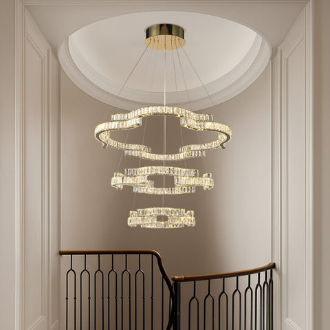 Jura 180w CCT Dim LED 3 Tier Pendant Gold with Remote