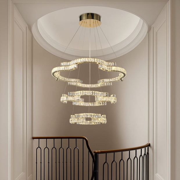 Jura 180w CCT Dim LED 3 Tier Pendant Gold with Remote