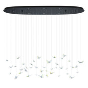Adrados 8 Light LED 3000K Black and Glass Butterfly Dimmable Bar Pendant