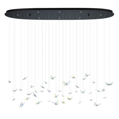Adrados 8 Light LED 3000K Black and Glass Butterfly Dimmable Bar Pendant