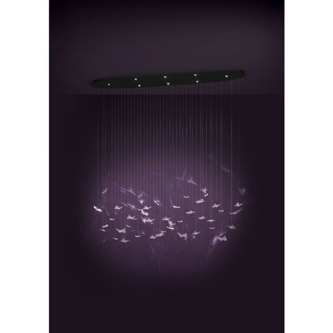 Adrados 8 Light LED 3000K Black and Glass Butterfly Dimmable Bar Pendant